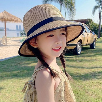 免運【臺灣出貨】女童盆帽 春季旅遊兒童防曬帽子女童夏天遮太陽涼帽防紫外線草帽寶寶漁夫帽 兒童防曬帽 兒童漁夫帽 兒童草帽