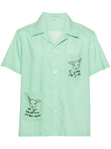 BODE - See You at the Barn checked shirt - men - Cotton - S - Green