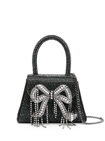 Self-Portrait - bow-embellished mini bag - women - Fabric/glass - One Size - Black