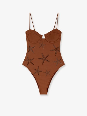 Medea One-Piece Swimsuit with Strass Starfish Motif - MC2 SAINT BARTH - gender_Woman