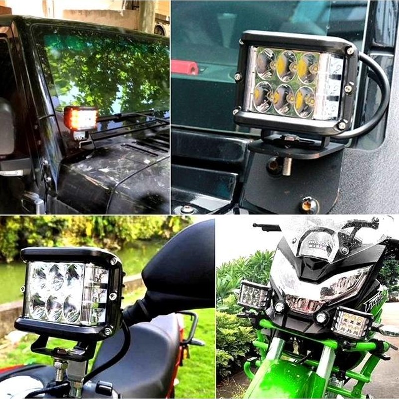 78W ワークライト 作業灯 警告灯 3モードタイプ LED 夜間作業 前照灯 4インチ ストロボ機能 4x4 トラック 4C-78W 12V/24V 2個