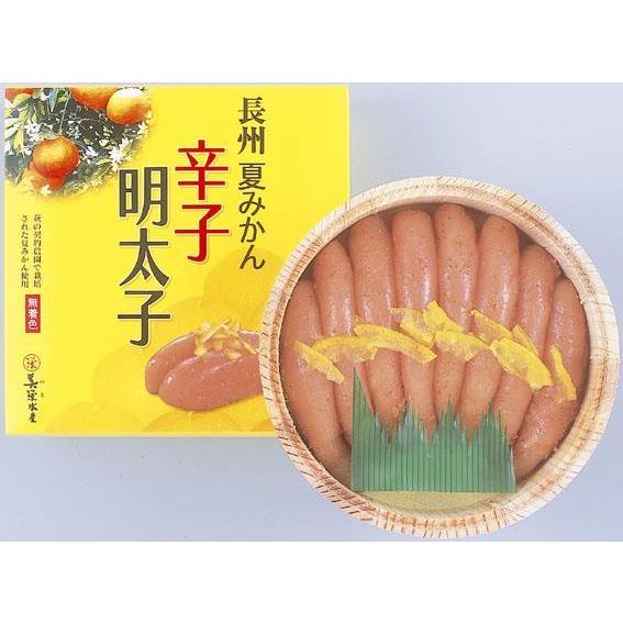 長州 夏みかん 辛子明太子(無着色)450g 木樽入り