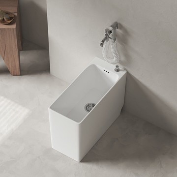 拖把池窄長款一體式家用陽臺落地式地拖盆衛生間洗拖布池墩布池槽86YJ 公司貨