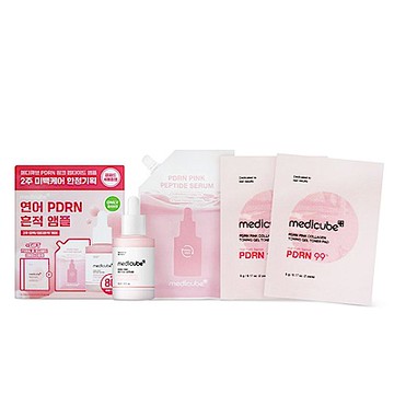 韓國 Medicube PDRN粉紅胜肽膠原奇肌安瓶 30ml+50ml補充+棉片2片