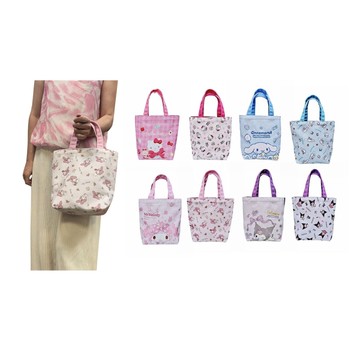 ~雪黛屋~提袋全齡適用餐袋簡易手提袋KITTY庫洛米美樂蒂大耳狗小容量K1758