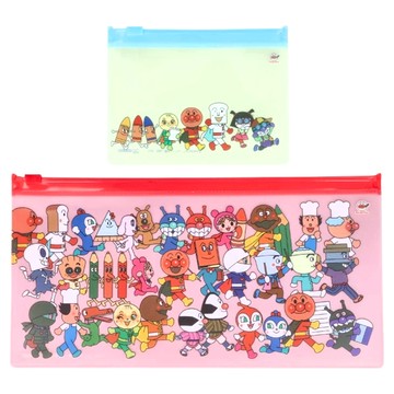 sun-star 麵包超人 夾鏈袋2件 PVC塑膠  1組  大(250 x 130 x 5mm) + 小(120 x 90 x 5mm)