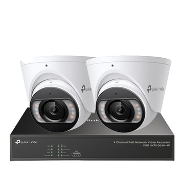 TP-Link VIGI NVR1004H-4P 4路 PoE+ 網路主機+VIGI C455 VIGI 5MP 全彩半球型網路攝影機*2 昌運監視器