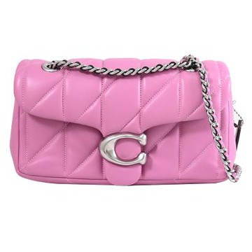 COACH TABBY 20 金屬LOGO絎縫皮革肩斜兩用鍊包(淺紫)