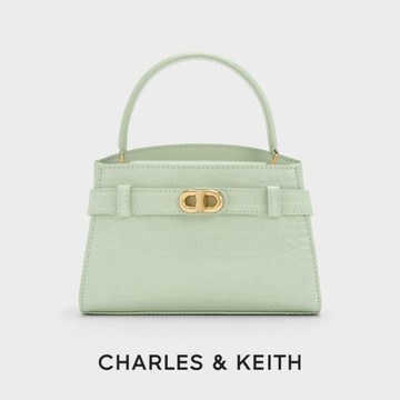 【CHARLES & KEITH】Aubrielle 鱷魚紋手提包 附提袋｜限時特價｜秋季新色｜通勤簡約時尚｜生日禮物｜快速出貨｜小CK｜官方直營
