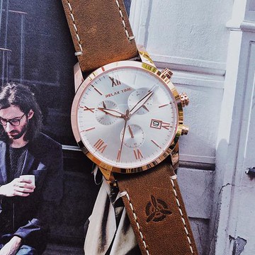 RELAX TIME RT67 飛行者計時手錶-銀x咖啡/45mm (RT-67-6)