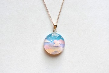 樹脂藝術 圓形墜飾・暮色與夜語 1・25mm