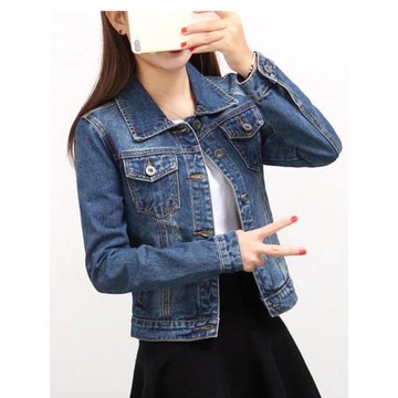 2025秋季新款大碼牛仔外套女短款修身顯瘦牛仔衣短裝夾克百搭上衣