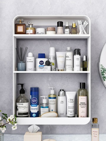 APP下單享點數9% 衛生間置物架免打孔馬桶上方化妝品臥室廁所洗漱臺壁掛浴室收納柜