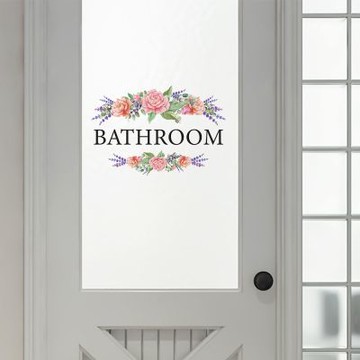 【MR.ZAKKA】創意萬用裝飾貼紙-標示系列 繽紛花朵BATHROOM 居家布置 DIY可移式壁貼 無痕壁貼 牆貼