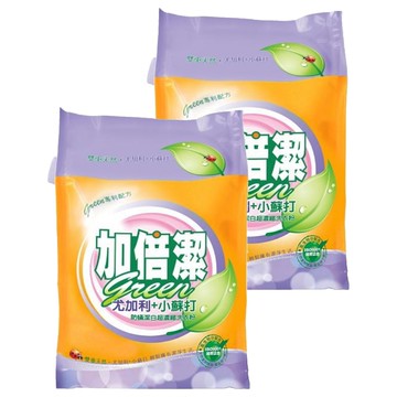 加倍潔 尤加利+食品級小蘇打潔白超濃縮洗衣粉 去汙  2kg  2包