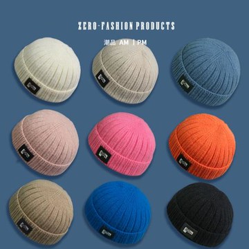 貼布秋冬保暖帽子男針織帽女秋冬包頭帽潮款瓜皮帽ins潮牌地主帽