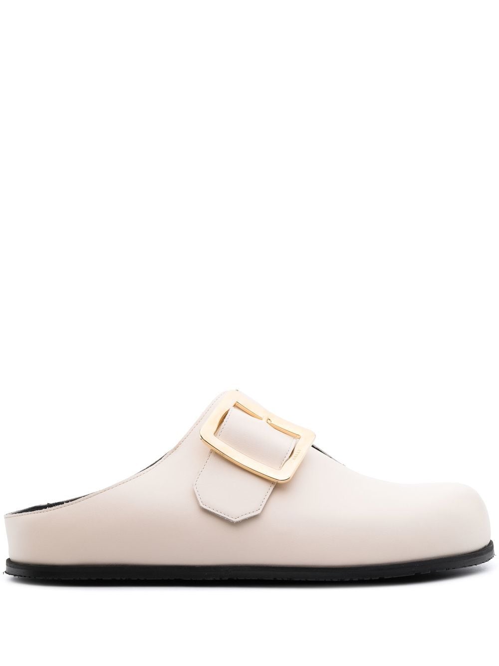 Bally - buckle-strap leather slippers - women - Calf LeatherRubber/Calf Leather - 41 - Neutrals