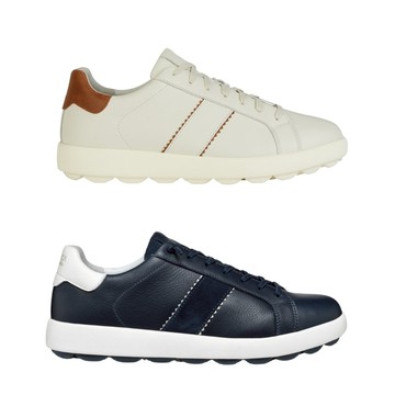 【GEOX】男鞋 休閒鞋 棕/藍 SPHERICA™ 零衝擊避震皮鞋 2色