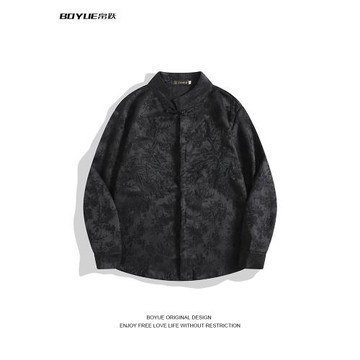 BOYUE帛躍刺繡唐裝襯衫新中式國風盤扣復古青年痞帥長袖男女外套
