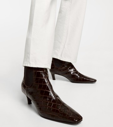 Toteme Croc-effect leather ankle boots