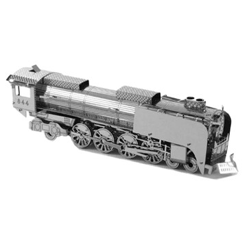 3D微型雕塑拼圖 蒸汽火車 2片裝 精緻金屬模型 DIY益智玩具 桌面擺飾  1組