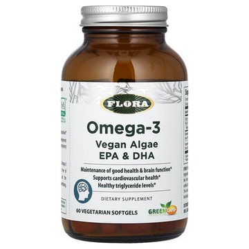 Flora, Omega-3，全素藻類 EPA 和 DHA，60 粒素食軟膠囊