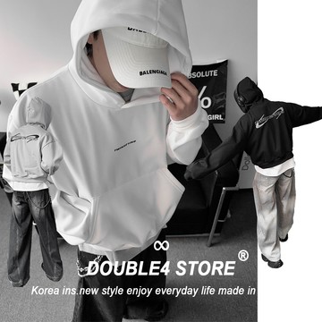 【DOUBLE4】 BOXY 短寬帽t 內刷毛 美式 後立體發泡 TWINX21INS 挺版 男女 2544