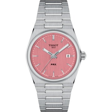 TISSOT 官方授權 PRX系列石英女錶 開學新裝備-粉紅/35mm T1372101133100