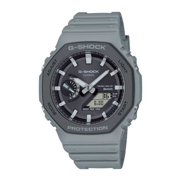 CASIO卡西歐 G-SHOCK八角狂野的藍牙魅力數位運動雙顯腕錶-灰-GA-B2100LUU-8A