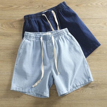 永不過時！外貿男裝工廠尾貨夏水洗全棉休閑寬松牛仔短褲五分褲