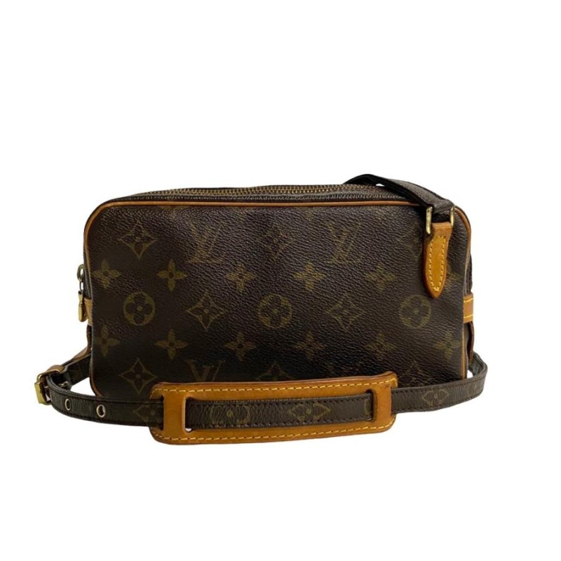 極 美品 LOUIS VUITTON ルイヴィトン マルリーバンドリエール モノグラム レザー 本革 ミニ ショルダーバッグ ポシェット ブラウン  18170 | LINEブランドカタログ