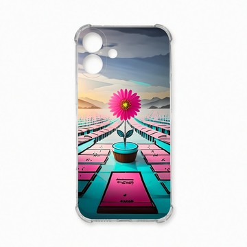 iPhone 16 Plus 殼 TRON IPhone 16 PLUS 桃藍色花朵系列 四角防摔殼 手機殼