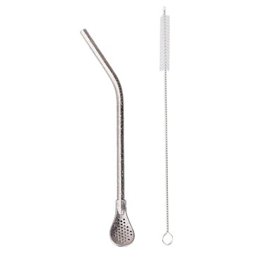 TEMPEST 純鈦吸管勺 + 吸管刷 6.3 x 185mm 鈦晶銀  1套  1套