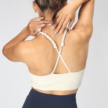 長綁繩含罩杯短版瑜珈/運動/機能背心【可換襯墊/上下一致】*