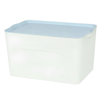 品屋 孫小美S3083雅致收納盒 大 藍色 附蓋 防塵 防潮 衣物玩具收納  44.5 x 30 x 24.5cm  1個