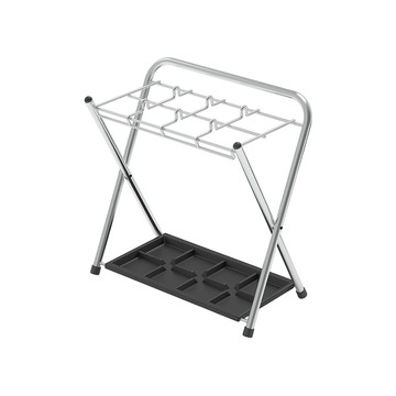 【日本霜山】簡約風不鏽鋼8格傘架/雨傘收納架(附集水盤)