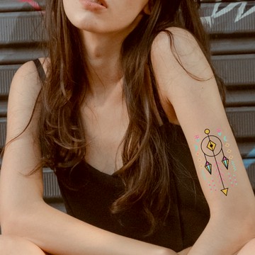 👑大邱紋身👑微刺青 幾何捕夢網【T08Z】紋身貼 紋身貼紙 刺青貼 假刺青輕紋身 防水 紋身 刺青貼紙T-095