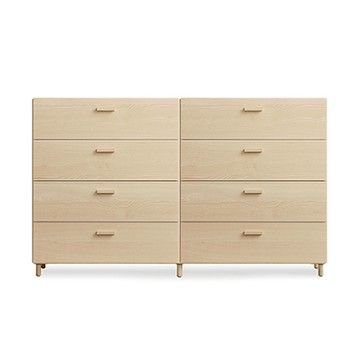 Relief 組合式抽屜寬櫃（8 抽、梣木）