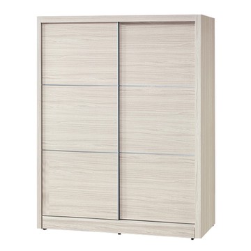 文創集 福瑞 梣木紋5.1尺推門高衣櫃(含穿衣鏡面)-151.5x60.5x195cm免組