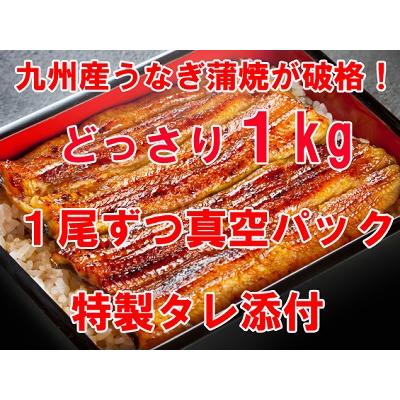 (九州産　大振り　うなぎ蒲焼　１ｋｇセット『国産』『ギフト_お中元_進物』