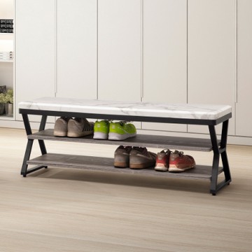 Homelike 喜家居仿石紋4尺坐式鞋櫃/穿鞋椅(2050)-120x35x44CM