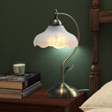 公司貨 免運 老式復古臺燈家用看書閱讀床頭燈房間寫字云彩玻璃青古銅裝飾 快速發貨