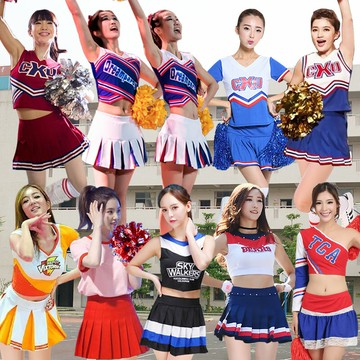 新款學生啦啦隊服裝男女團體拉拉隊啦啦操表演服籃球寶貝演出服秋