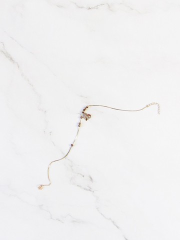 復古鏤空心形銀吊飾腳鍊