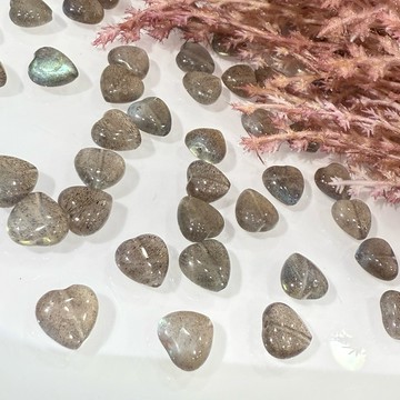 💕 𝓒. 𝓣 晶寶💕灰月光 拉長石 愛心💗單珠 隨形 散珠 diy 設計 有孔洞