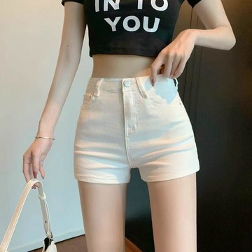 緊身辣妹白色胖mm2026春夏牛仔短褲修身低腰顯瘦褲子舞蹈熱褲潮流短褲女 寬褲女 短褲 五分褲 休閒短褲 居家短褲 a字