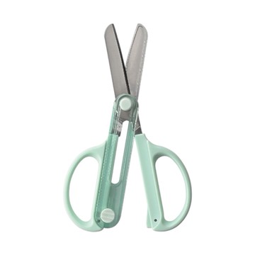 (預購)  兒童用品區 兒童安全剪刀【附一體式帽蓋】-薄荷綠 約15.3*7*1.5cm (JN797)