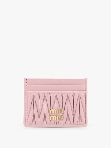 Matelassé leather card holder - MIU MIU - gender_Woman