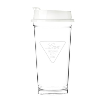 TEASCAFE 透明愛心水瓶 白色  530ml  1個