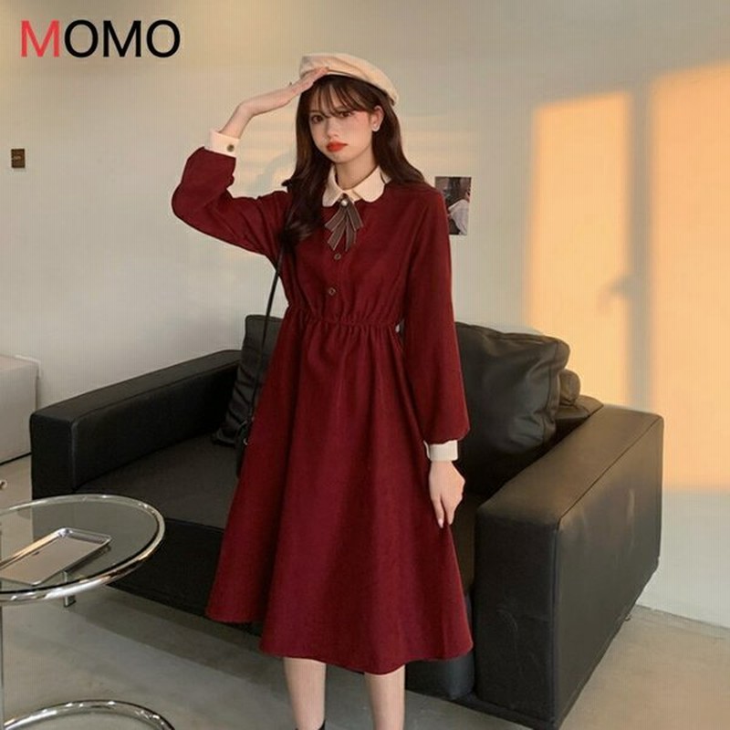 ボウタイ付コーデュロイ ニットワンピース 清楚系綺麗ワンピースカジュアルコーデ アラフォーコーデコーデ 大人ファッション 大人コーデ ワンマイルコーデ 通販 Lineポイント最大0 5 Get Lineショッピング